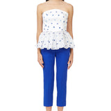 IY Beaded Cropped Trousers in Blue