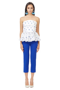 IY Beaded Cropped Trousers in Blue