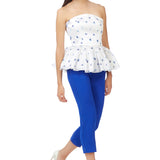 IY Beaded Cropped Trousers in Blue