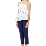 IY Beaded Cropped Trousers in Navy Blue