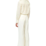 Wide Leg Trousers in Ivory White
