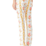 Printed High Waisted Tapered Trousers