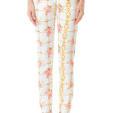 Printed High Waisted Tapered Trousers