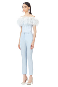 High Waisted Trousers in Baby Blue