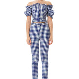 Blue Checkered Print Set