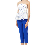 Pansy Strapless Peplum Top In White
