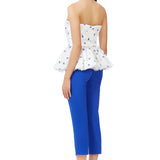 Pansy Strapless Peplum Top In White