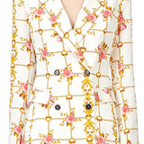 Printed Double Breasted Blazer